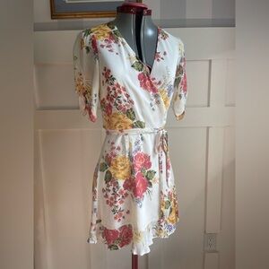 Reformation White Floral Mini Dress